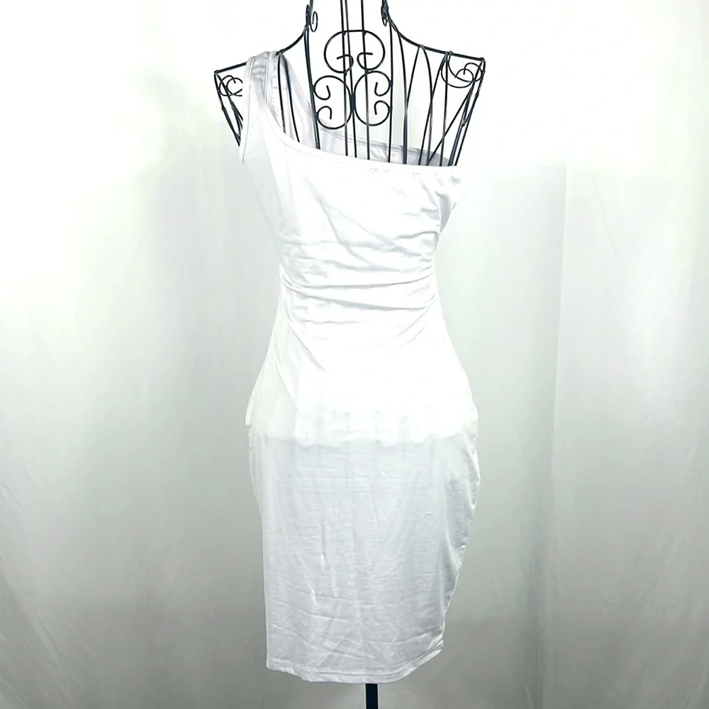 One-Shoulder White‎ Mini Dress Women’s Small